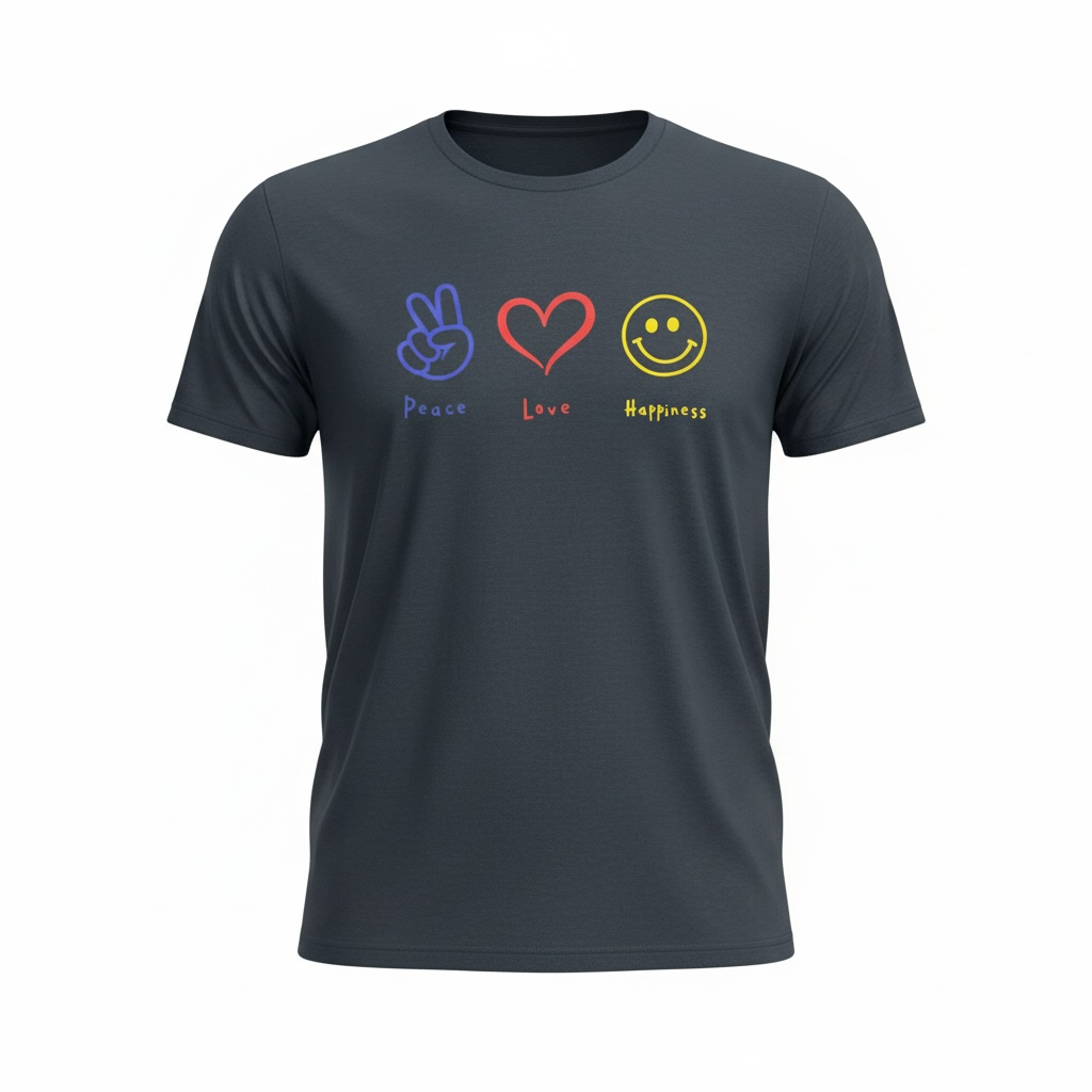"Peace,Love,Happiness" Custom Tee