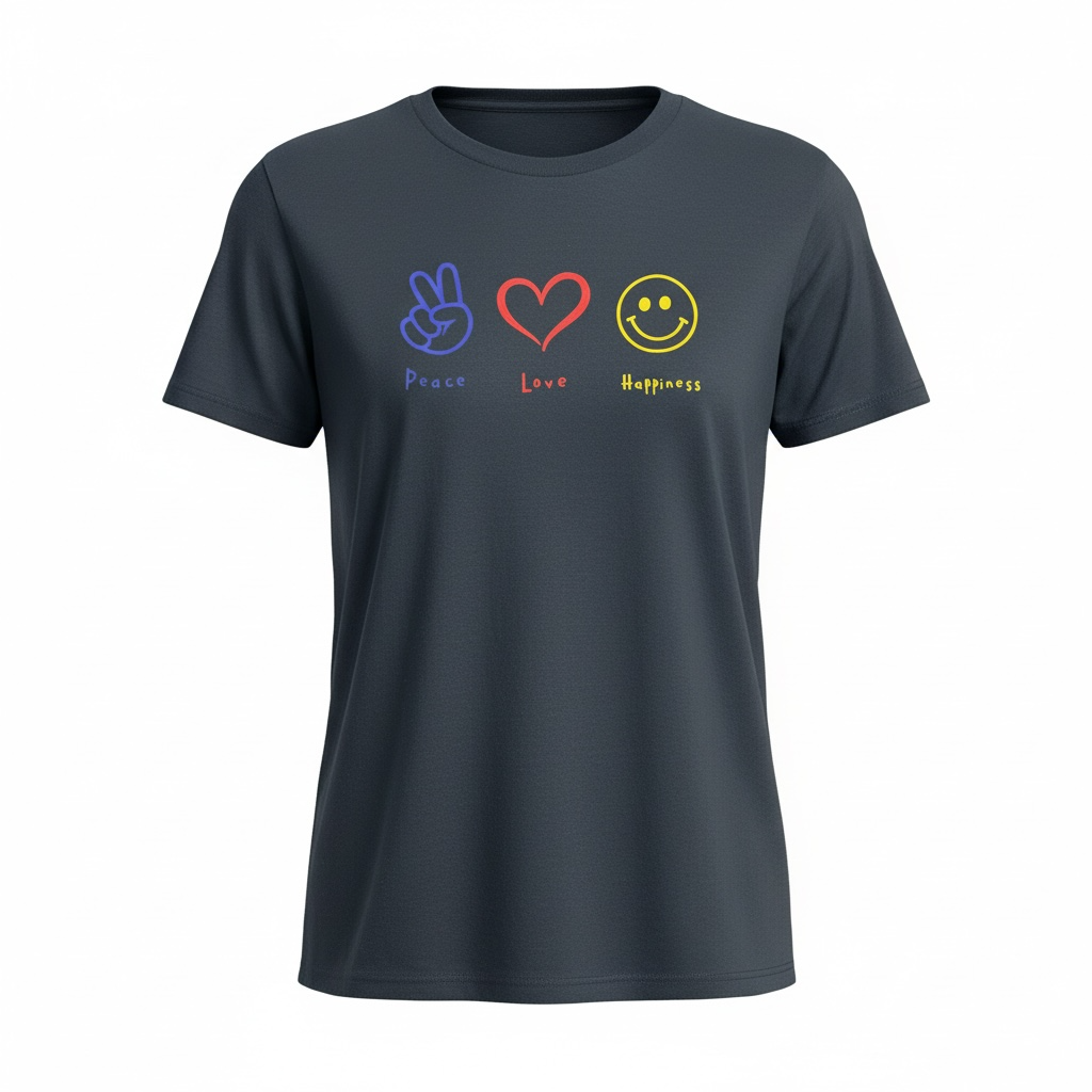 "Peace,Love,Happiness" Custom Tee