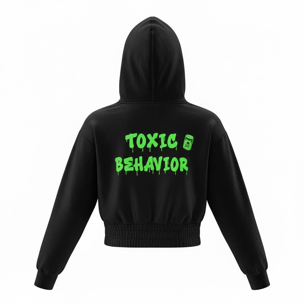 Women Glow In Dark "Toxic Behavior" Toxic Green Velour Sweat Suit Set